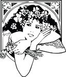 Free Clipart Of A Black And White Woman With Shamrocks