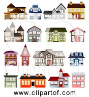 Free Clipart Of 16 Simple Houses Collection
