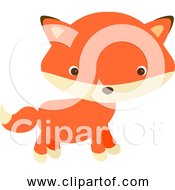 Free Clipart Of A Cute Cartoon Red Fox Baby