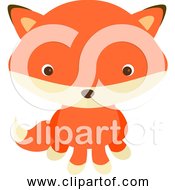 Free Clipart Of A Young Cartoon Red Fox Sitting