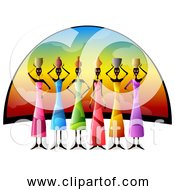 Free Clipart Of African Women Balancing Vessels On Their Heads