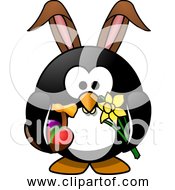 Free Clipart Of Cartoon Easter Bunny Penguin