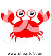 Free Clipart Of Cartoon Red Crab