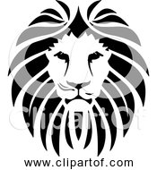 Free Clipart Of Lion Tribal Lineart In Black