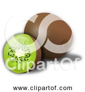 Free Clipart Of A Kiwi And Slice