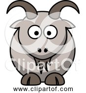 Free Clipart Of A Cartoon Goat With Horns