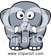 Free Clipart Of A Cartoon Elephant