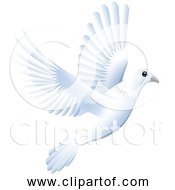 Free Clipart Of PEACE With White Dove Flying