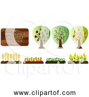 Free Clipart Of A Simple Farm Crops Orchard Collection