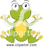 Free Clipart Of Cartoon Green Frog