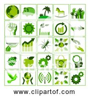 Free Clipart Of Green Ecology Icons Set