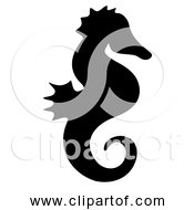 Free Clipart Of Seahorse Black Silhouette