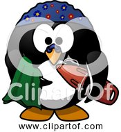 Free Clipart Of Cartoon Swimmer Penguin