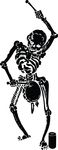 Free Clipart Of A Black And White Busker Musician Skeleton