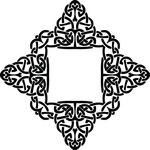 Free Clipart Of A Celtic Diamond Frame Border Design Element In Black And White Knots