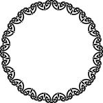 Free Clipart Of A Celtic Round Frame Border Design Element In Black And White Knots