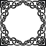 Free Clipart Of A Celtic Frame Border Design Element In Black And White Knots