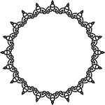 Free Clipart Of A Celtic Round Frame Border Design Element In Black And White Knots