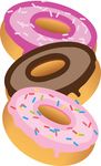 Free Clipart Of A Trio Of Donuts