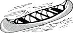 Free Clipart Of A Retro Black And White Canoe