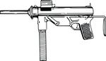 Free Clipart Of A Black And White Machine Gun