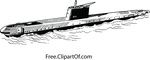 Free Clipart Of A Retro Surfaced Submarine