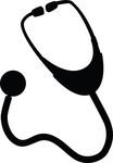 Free Clipart Of A Black And White Stethoscope