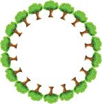 Free Clipart Of A Round Frame Of Trees