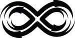 Free Clipart Of A Black And White Arrow Infinity Symbol