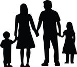 Free Clipart Of A Silhouetted Family Holding Hands