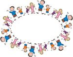 Free Clipart Of An Oval Frame Made Of Stick Family Members