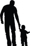 Free Clipart Of A Silhouetted Father Holding Hands With His Son