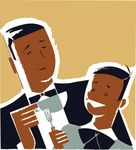 Free Clipart Of A Retro Father And Son