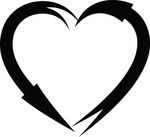 Free Clipart Of A Black And White Heart Frame Of Arrows