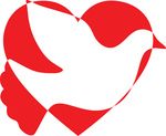 Free Clipart Of A Silhouetted Dove Of Peace And Heart