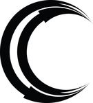 Free Clipart Of A Black And White Arrow Cresent Moon