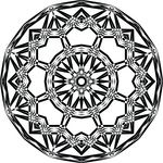 Free Clipart Of A Black And White Mandala