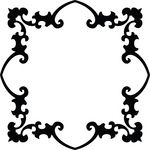Free Clipart Of A Fancy Floral Frame Black And White