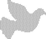 Free Clipart Of A Dove Made Of PEACE Letters