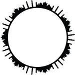 Free Clipart Of A Round Frame Of Mosques In Black And White