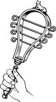 Free Clipart Of A Hand Shaking A Sistrum Black And White