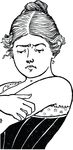 Free Clipart Of A Vintage Woman Scratching Her Arm