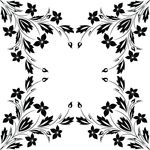 Free Clipart Of A Frame Of Flowers In Black And White