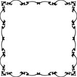 Free Clipart Of A Fancy Floral Frame Black And White