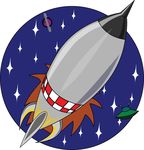 Free Clipart Of A Shuttle Rocket In A Circle