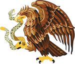 Free Clipart Of A Golden Mexican Eagle And Snake