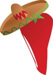 Free Clipart Of A Mexican Chili Pepper Wearing A Sombrero Hat