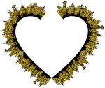 Free Clipart Of A Heart Formed Of City Buildings
