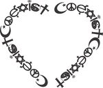 Free Clipart Of A Coexist Heart Frame