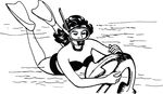 Free Clipart Of A Female Scuba Diver
